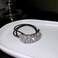 Boho Rhinestone Ponytail Holder Cuffs Geometric Elastic Scrunchies Silver Crystal Ponytail Hair Tie Band Luxury Ponytail Hairband Ring Hair Accessories for Women and Girls