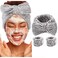 Spa Headbands with Matching Wristbands Bow Hairbands Towel Wristbands Stripe Makeup Hair Band Microfiber Wrist Scrunchies Bowknot Head Bands for Washing Face Shower Mask Facial Makeup