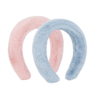 Headband for Washing Face,Spa Facial Headbands, Soft Cute Fluffy Hairband for Skincare Makeup Women Girls Shower Makeup Mask Non Slip Thick Thin(2 Pack)