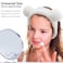 AHONEY Spa Bear Ears Headband, Face Wash Headband and Wristband Set, Cute Makeup Skincare Headbands Wrist Bands for Washing Face Fluffy Headband for Women Girls Elastic Hair Band (White)