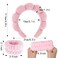 AHONEY 2 Set Spa Headbands for Washing Face and Wristband Set, Skin Care Headband Sponge Facial Skincare Headbands Terry Cloth Puffy Makeup Accessories for Women Girls (Black&amp;Pink)