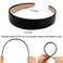 AHONEY Black Headband for Women Girls Glossy Vegan Leather Headband Non Slip 1.18" Wide Plain Head Band Solid Hair Band DIY Halloween Holiday Hair Accessories Gifts