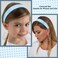 AHONEY Light Blue Headband for Women Girls Glossy Vegan Leather Headband Non Slip 1.18" Wide Plain Head Band Solid Hair Band DIY Halloween Holiday Hair Accessories Gifts