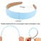 AHONEY Light Blue Headband for Women Girls Glossy Vegan Leather Headband Non Slip 1.18" Wide Plain Head Band Solid Hair Band DIY Halloween Holiday Hair Accessories Gifts