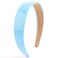 AHONEY Light Blue Headband for Women Girls Glossy Vegan Leather Headband Non Slip 1.18" Wide Plain Head Band Solid Hair Band DIY Halloween Holiday Hair Accessories Gifts