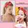 AHONEY Pearl Headband Red Knotted Headband for Women Girls, Rhinestone Top Knot Crystal Headband Jeweled Fashion Headpiece Wide Head Band for Women's Hair Accrssories