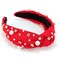 AHONEY Pearl Headband Red Knotted Headband for Women Girls, Rhinestone Top Knot Crystal Headband Jeweled Fashion Headpiece Wide Head Band for Women's Hair Accrssories