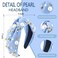 AHONEY Pearl Headband Knotted Light Blue Headband for Women Girls, Rhinestone Top Knot Crystal Headband Jeweled Fashion Headpiece Boho Wide Head Band for Women's Hair