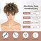 Aisaide Afro Ombre Brown Kinky Curly Headband Wig with Bangs - Synthetic Afro Puff Wrap Wig, 4 inch