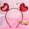 Valentines Headbands for Women Girls Red Heart Valentine Headband Sweet Cute Glitter Hearts Head Bands for Women&rsquo;s Hair Fashion Sparkly Hair Accessories