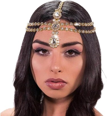 Layerd Head Chain Rhinestone Hair Chain Wedding Hair Accessories Fordhead Headband for Women and Girls