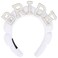 Bride Headband Bridal Headband White Pearl Headbands for Women Bridal Shower Decorations Bachelorette Party Favors Spa Headbands for Washing Face