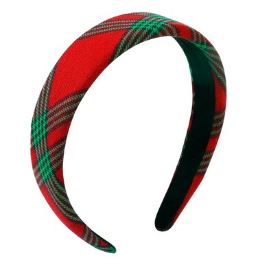Christmas Headbands for Women Red Plaid Headband Velvet Padded Headband for Women&rsquo;s Hair Girls Fashion Holiday Women Headbands for Hair Christmas Hair Accessories 1 Inch Thick Hair Bands