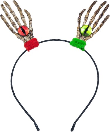 Beviliu Skeleton Skull Hands Headband, Skeleton Eyeballs Halloween Headbands for Women, Halloween Skeleton Party Decoration Girls Halloween Cosplay Accessories