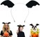 Beviliu Bat Ears Headband Black - Movable Halloween Headband For Party Celebrations Devil Horns Headband Bat Wing Costume Washing Makeup Fashion Headband