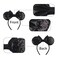 Mouse Ears Headband - Velvet Hair Bow Headwear with Sparkle Sequins for Women, Girls &amp; Boys (Black Bow)