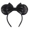 Mouse Ears Headband - Velvet Hair Bow Headwear with Sparkle Sequins for Women, Girls &amp; Boys (Black Bow)