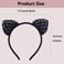 Black Crystal Cat Ears Headband Handmade Beaded Cat Headband Hair Hoop Accessories for Women Girls Party Decoration Headdress Cat Cosplay Costume