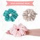 3 Count Large Silk Satin Scrunchies for Women, Blackish Green Pink Champagne - Luxurious Hair Accessories, Soft Hair Ties, Hair Bands, Hair Ropes for Women and Girls Gift Option