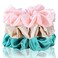 3 Count Large Silk Satin Scrunchies for Women, Blackish Green Pink Champagne - Luxurious Hair Accessories, Soft Hair Ties, Hair Bands, Hair Ropes for Women and Girls Gift Option