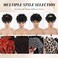 Black Short Afro Headband Wigs for Women Synthetic Afro Kinky Curly Headband Wig with Bangs for Black Women Natural Afro Puff with Bangs Turban Wrap-Wig