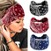 YBSHIN Boho Bandeau Headbands Black Wide Knot Hair Scarf Floral Printed Hair Band Elastic Turban Thick Head Wrap Stretch Fabric Cotton Head Bands Fashion Hair Accessories for Women Pack of 3 (A) (Set