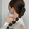 Bubble Ponytail Wig Synthetic Braided Extensions with Hair Ties Hair Band Hairpieces for Women Girls DIY Daily Wear Hair Accessories (black)
