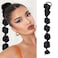 Bubble Ponytail Wig Synthetic Braided Extensions with Hair Ties Hair Band Hairpieces for Women Girls DIY Daily Wear Hair Accessories (black)