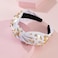 Butterfly Knotted Jeweled Headband Rhinestone Crystal Embellished Hot Pink Blue Black White Hairband Top Women Knot Headbands Summer Luxury Fashion Wide Ladies Hair Accessories for women(White)