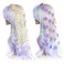 Sucrain 2pcs Flower Hippie Headband Floral Crown Summer Sunflower Hair Accessories for 70 s Bohemian Costumes Style (Beige+Purple)