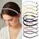 ZIRICHER Thin Headbands for Women Girls,Metal Spring Hair Hoop Headbands,Fashion Non Slip Wavy Braided Headbands For Ladies Stylish Comfortable Skinny Wire Headbands