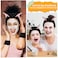 Cat Ears Spa Headband Wristband Set Animal Skincare Headband Funny Makeup Headband for Washing Face Fluffy Elastic Face Wash Hair Band for Women Girls Cute Trendy Stuff (Black)
