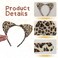 Leopard Print Headband Cheetah Cat Ears Hair Bands Leopard Ears Headpiece Cute Hair Accessories for Women Girls Christmas Halloween Cosplay Makeup Winter Festival Holiday Party Supplies