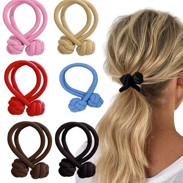 Knot Scrunchies for Women Elastic Hair Ties Unique Bracelet with Knot Ball Ponytails And Updos Chinese Knot Head Rope Girls Accessories