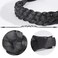 Fumwase 5 Strands Synthetic Hair Braided Headbands Stretch Elastic Classic Chunky Wide Plaited Hair Braids Braid Band Boho Black Headband for Women Girls Women's Padded Wig Beauty Accessories (Black)