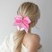 Breast Cancer Hair Bows Ties Glitter Pink Ribbon Hair Bands Big Bows Hair Rope Ponytail Holder Hair Accessories for Women Breast Cancer Awareness Party Supplies