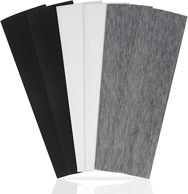 KU Headbands for Women 6 Pack Elastic Soft Cotton Non Slip Sweat Hairbands Fabric Headband Sport Workout Yoga Running Thin Hair Wrap for Girls Hair Accessories