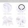 CN Large Cheer bow 8" Girls Ponytail Holders Jumbo Teams Cheerleaders Hair Bows Competition Sports Elastic Hair Ties Accessories (White)