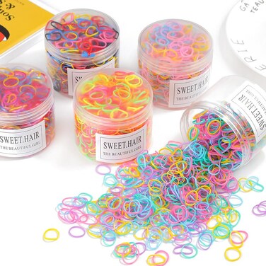 1000 Pcs Mini Hair Ties, Colorful Small Hair Rubber Bands for Daily Styling, fashion Small Hair Bands.