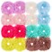 WILLBOND 16 Pieces Furry Scrunchies Faux Fur Hair Band Rope Hair Holder Ties Ponytail Holder for Women(Colorful)