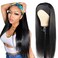 nicene Long Straight Headband Wigs for Women Charming Looking Black Headband Glueless Wig for Everyday Party Use (2#)