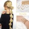 Ouligay 4 Pcs Gold Hair Ties,Metal Hair Tie Bracelets for Women,Elastic Gold Ponytail Holders with Metal Chain,No Damage Scrunchies with Gold Jewelry,Gold Hair Accessories for Women