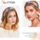Baroque Thin Headbands Glitter Rhinestone Head Bands Sparkly Hairbands Rainbow Headbands with Hair Ties Non Slip Hair Hoop Birthday Party Hair Accessories For Women Gifts