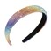 Baroque Thin Headbands Glitter Rhinestone Head Bands Sparkly Hairbands Rainbow Headbands with Hair Ties Non Slip Hair Hoop Birthday Party Hair Accessories For Women Gifts