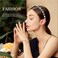 Thin Baroque Black Headbands for Women Pearl Rhinestone Hairbands with Gold Leaf Diamond Head Band Bejeweled Headbands (FASHION)