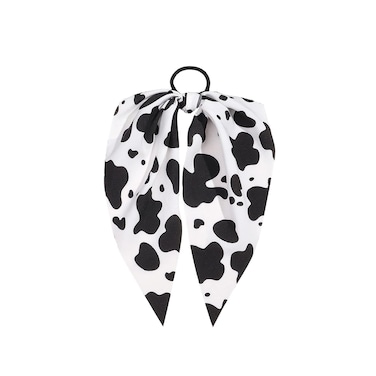 cow print Hair headband，Rabbit Bunny Ear Bow Bowknot Scrunchie Ponytail Scarf Scrunchies for Women Girls