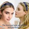 VELSCRUN Navy Blue Headbands for Women Girls 1.3 Inch Faux Leather Thin Headband Halloween Head Bands for Womens Hair Solid Simple Holiday Cosplay Hair Bands Hair Accessories for Mothers Sisters