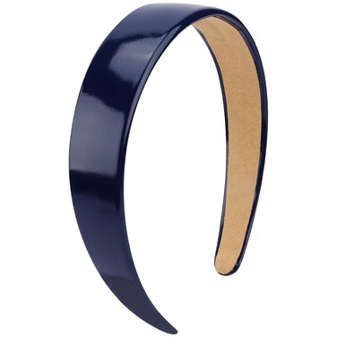 VELSCRUN Navy Blue Headbands for Women Girls 1.3 Inch Faux Leather Thin Headband Halloween Head Bands for Womens Hair Solid Simple Holiday Cosplay Hair Bands Hair Accessories for Mothers Sisters