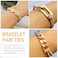 Bracelet Hair Ties for women - Ponytail Holders - Cute Hair Accessories with Gold Jewelry - Handmade Soft Elastic No Damage Scrunchies - Khaki