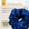 Scrunchies for Women, Extra Large Silk Scrunchies for Curly Hair, Silk Hair Ties No Damage, Hair Scrunchies for Thick Hair, Hair Accessories, Ponytail Holders -Sapphire, XL